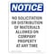 Signmission OSHA Notice, 5" Height, NOTICE No Solicitation Company Property Sign, 5" X 3.5", Portrait OS-NS-D-35-V-16193 - alternate 1